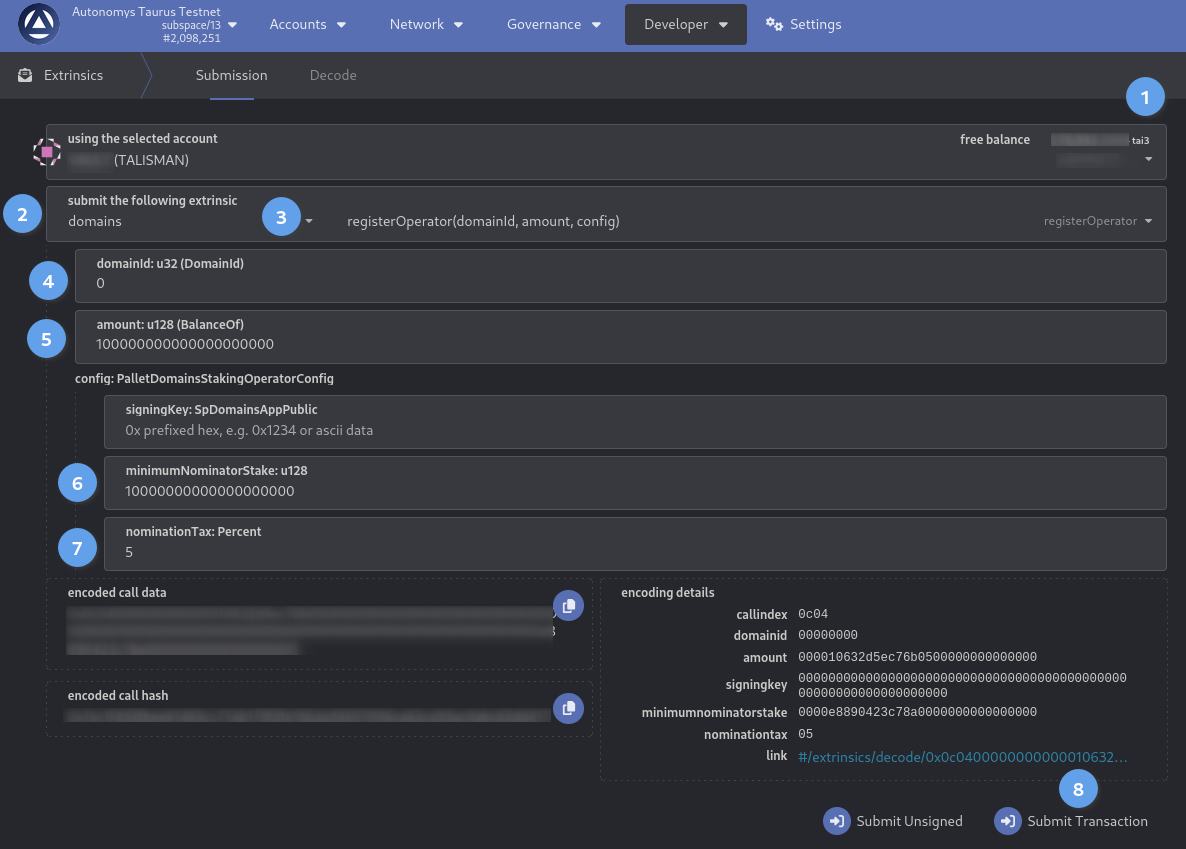 Register an Operator